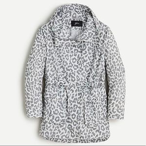 NWT JCrew Perfect Rain Jacket in Leopard
